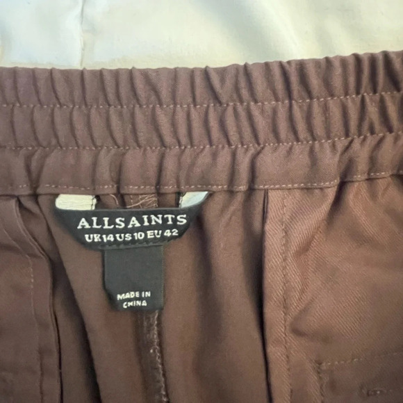 All Saints Aleida Lightweight Tri
Trousers. Pull on pants brown size 10 Academia - Picture 9 of 15